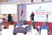 Kepala BPOM RI Taruna Ikrar saat mengungkapkan capaian  dalam konferensi pers bertajuk “Jejak 2025, Arah 2026: Cerita Pengawasan dan Misi Perlindungan” di kompleks Perkantoran BPOM RI, Jakarta. (Foto: Tera Nusantara.com)