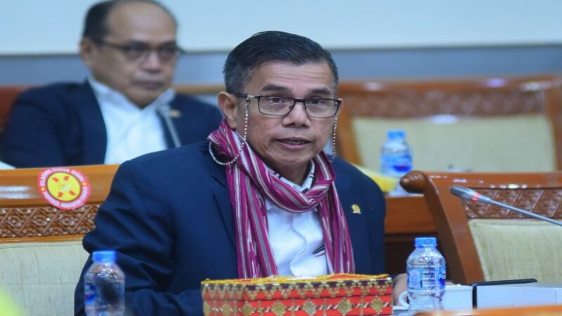 Anggota Komisi III DPR RI Hinca Pandjaitan saat menghadiri Rapat Dengar Pendapat antara Komisi III DPR RI dengan Tim Pemerintah terkait penjelasan pemerintah atas hasil sosialisasi RUU KUHP di Ruang Rapat Komisi III, Gedung Nusantara II DPR RI, Senayan, Jakarta. (Foto: DPR RI/Tera Nusantara.com)