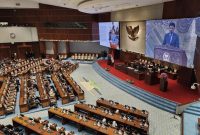 Ketua Komisi III DPR RI Habiburokhman saat menyampaikan laporan Percepatan Reformasi Polri dalam rapat paripurna di kompleks parlemen, Jakarta, Selasa (27/1/2026). (Foto: Tera Nusantara.com)