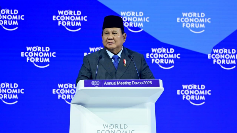 Presiden Prabowo Subianto menjadi pembicara kunci di WEF 2026 di Davos, Kamis (22/1/2026). - Foto Presidenri.go.id