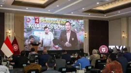 Paparan Direktur Eksekutif The Yudhoyono Institute, Agus Harimurti Yudhoyono (AHY), dalam Yudhoyono Dialogue Forum bertajuk The New Economy, New Road to Prosperity di Museum dan Galeri SBY–ANI, Pacitan, Jawa Timur, Jumat (6/2/2026). (Foto: Dok. The Yudhoyono Institute/Tera Nusantara.com)