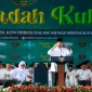 Presiden Prabowo Subianto memberikan sambutan saat menghadiri Mujahadah Kubro dalam rangka hari lahir Satu Abad Nahdlatul Ulama (NU) di Stadion Gajayana, Kota Malang, Jawa Timur, Minggu (8/2/2026). (Foto: Antara/Tera Nusantara.com)