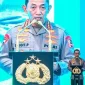 Kapolri Jenderal Pol. Listyo Sigit Prabowo menyampaikan sambutan saat peresmian secara serentak 1.072 Satuan Pelayanan Pemenuhan Gizi (SPPG) Polri se-Indonesia di SPPG Palmerah, Jakarta, Jumat (13/2/2026). (Foto: Tera Nusantara.com)
