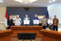 Terdapat dua MoU imbal dagang tripartit, atau yang masing-masing melibatkan tiga pihak, dalam penandatanganan.  - Foto Kemendag